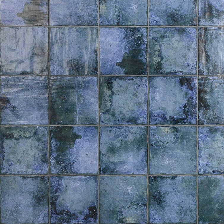 Angela Harris Blue 8" x 8" Matte Ceramic Wall and Floor Tile
