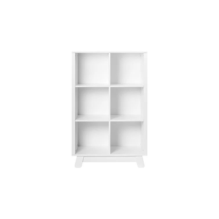 Hudson White 48" Kids Bookcase with Cubby Shelves