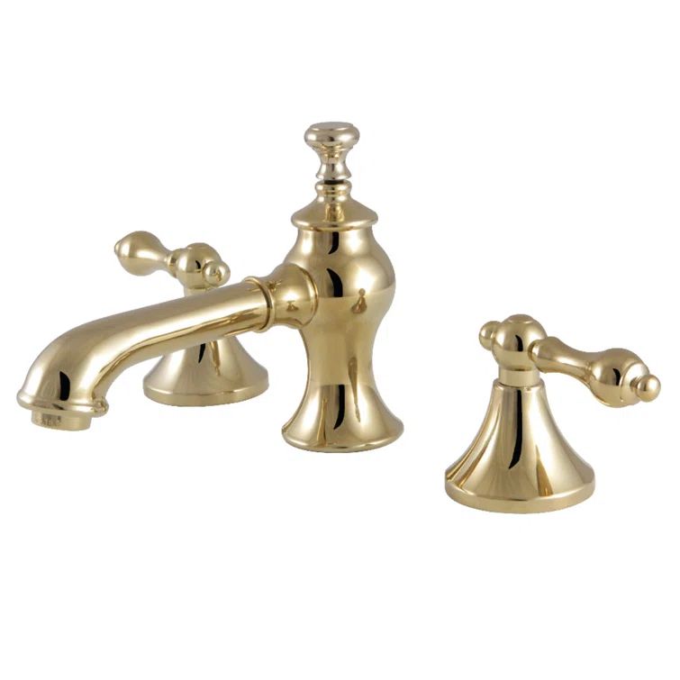 Polished Brass Vintage 8-Inch Widespread Bathroom Faucet