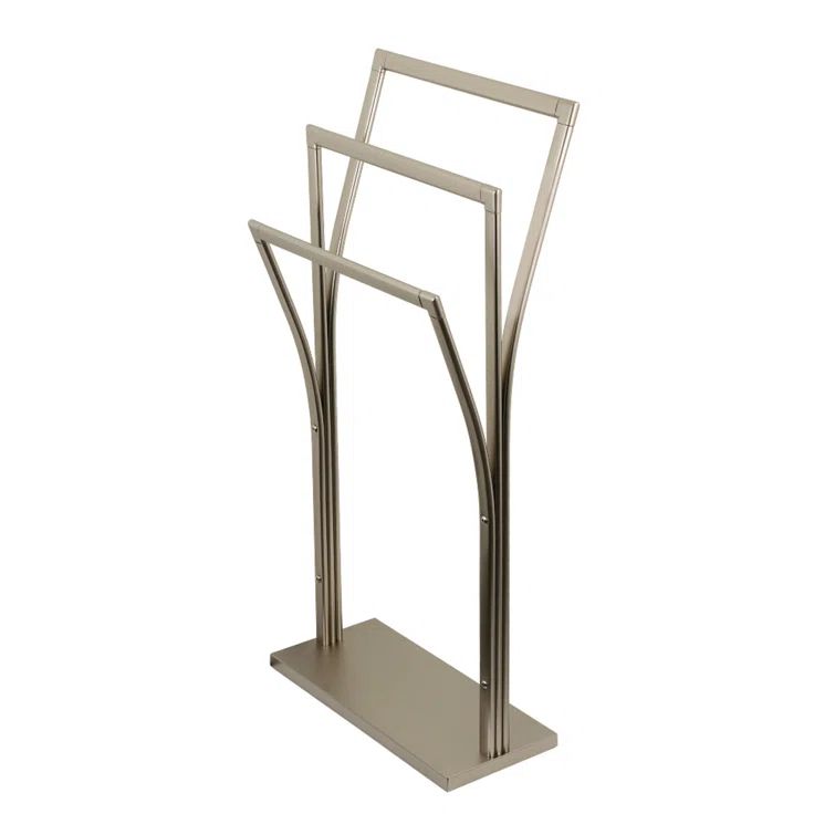 Brushed Nickel Freestanding Y-Style Towel Rack
