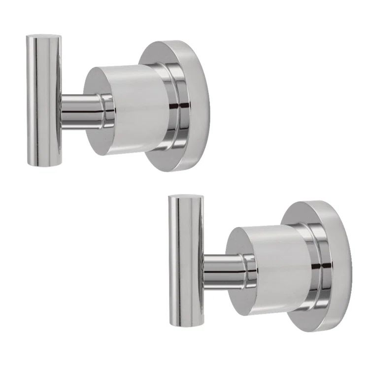 Polished Chrome Modern Wall Mounted Robe Hook Set