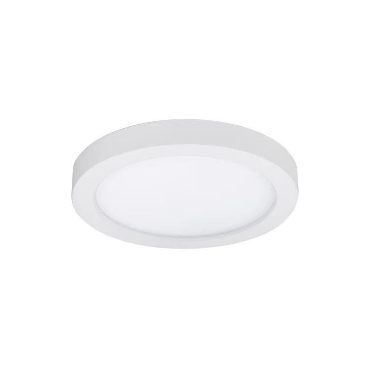 White Glass Round LED Flush Mount Light