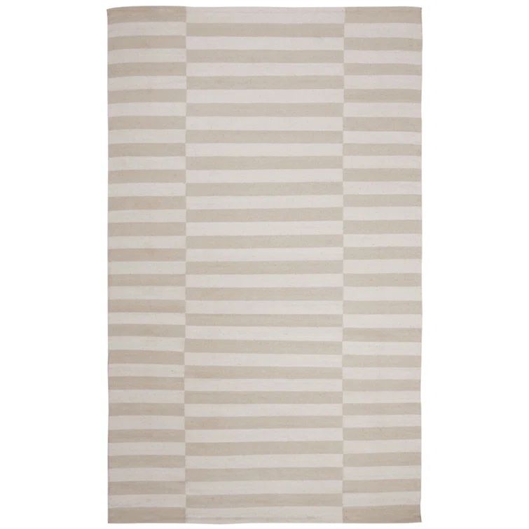 Ludlow Alabaster Stripe 4'x6' Cotton Flatweave Area Rug