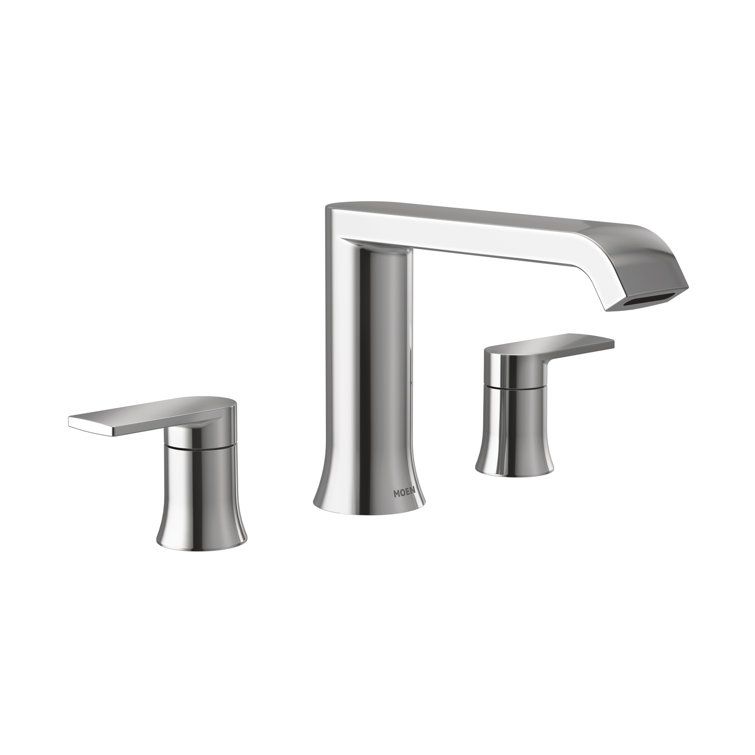 Sleek Genta LX 7" Polished Nickel Widespread Bathroom Faucet