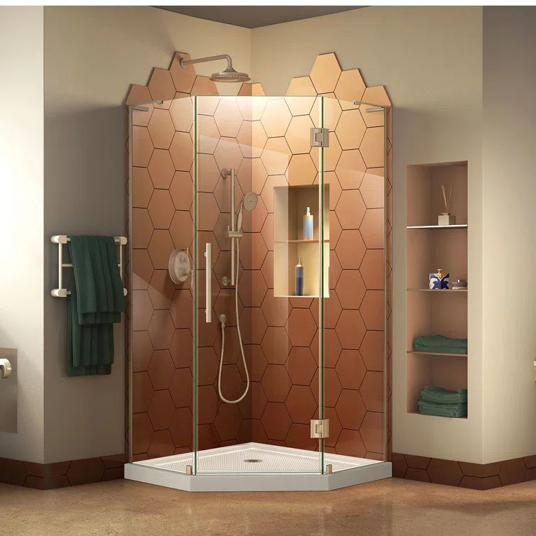 Prism Plus 42" Frameless Clear Glass Neo-Angle Shower Enclosure