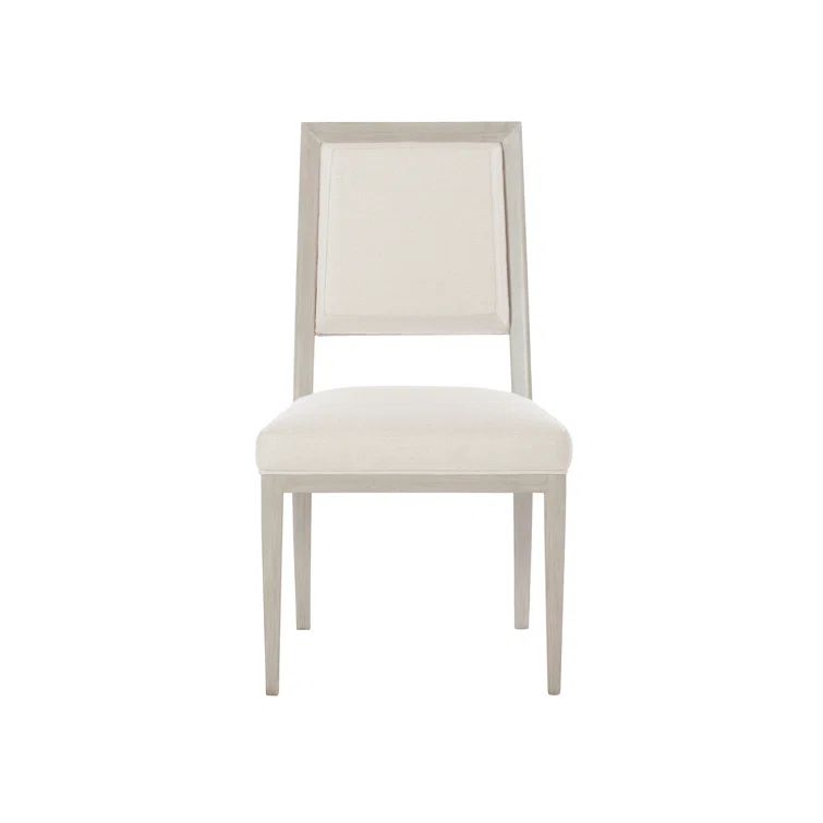 Gray Linen Upholstered Transitional Side Chair