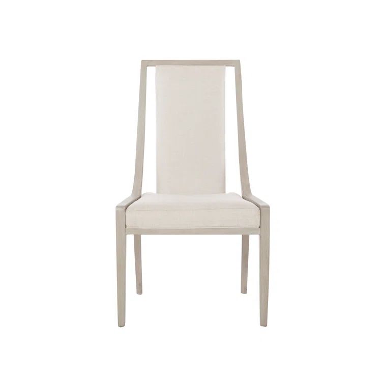 Cream Upholstered Transitional Wood Side Chair