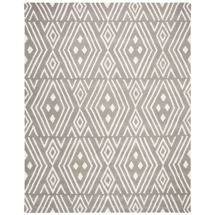Sepia Geometric Wool Handmade Tufted 8' x 10' Rug