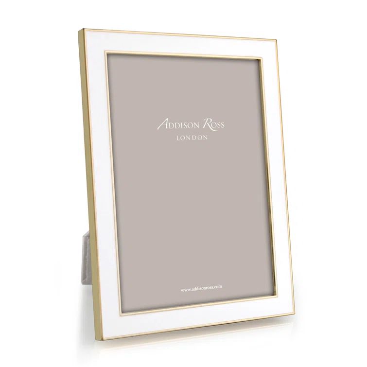 White and Gold 8x10 Enamel Picture Frame