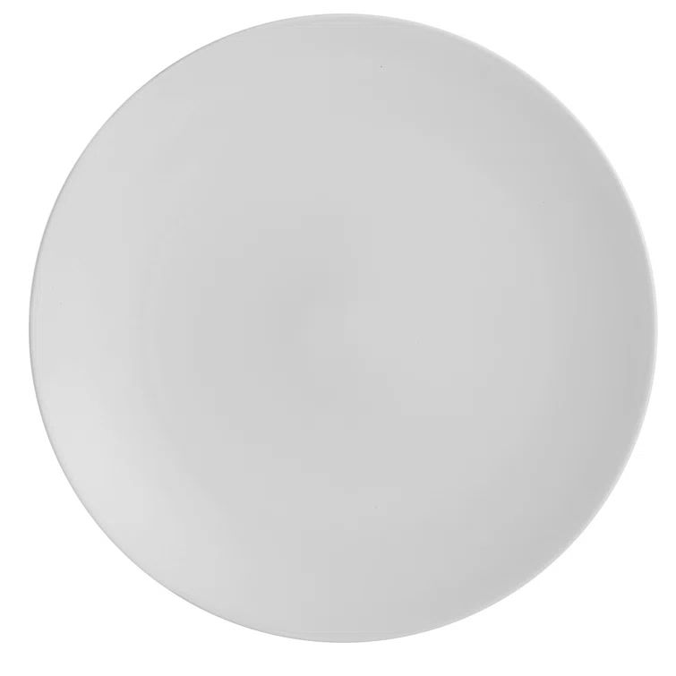Chalk White Round Ceramic Platter, 13"