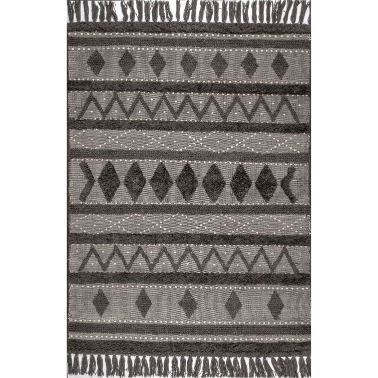 Handmade Gray Wool Tufted Rectangular Area Rug
