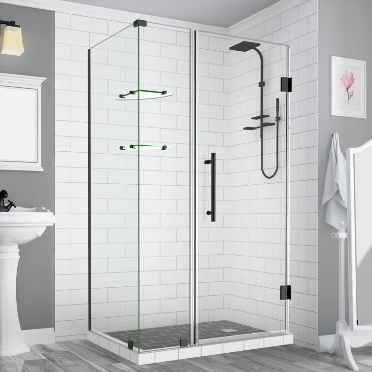 Bromley Clear Tempered Glass Frameless Hinged Shower Enclosure