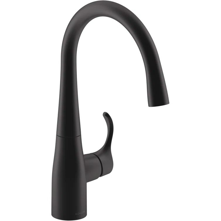 Matte Black High-Arch Single-Handle Bar Sink Faucet