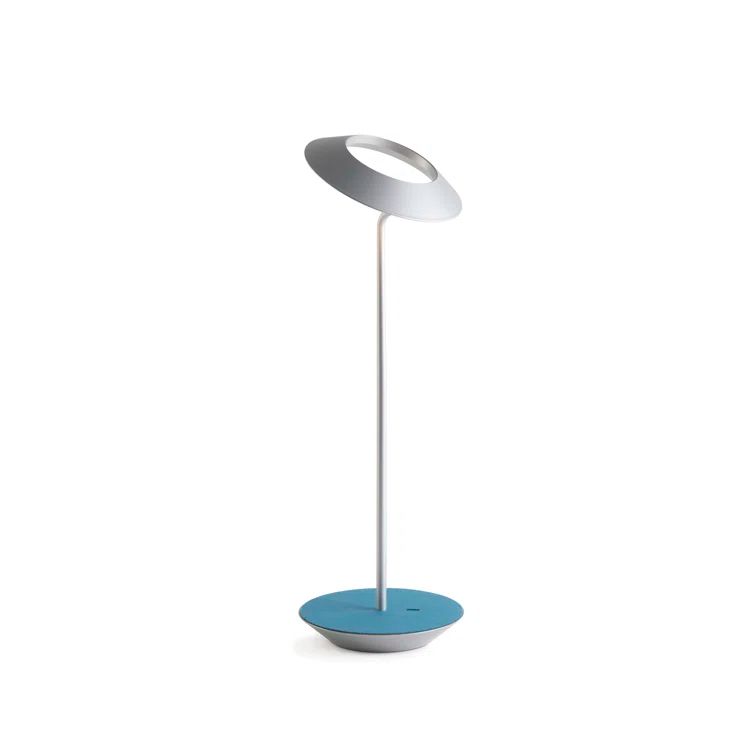 Adjustable Silver and Azure Felt LED Desk Lamp