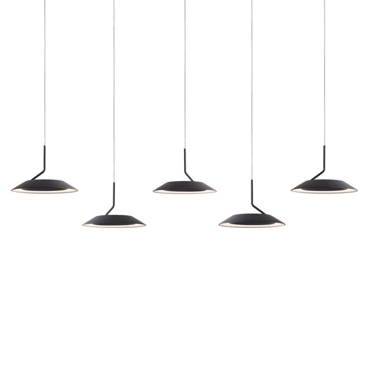 Matte Black 5-Light LED Aluminum Pendant