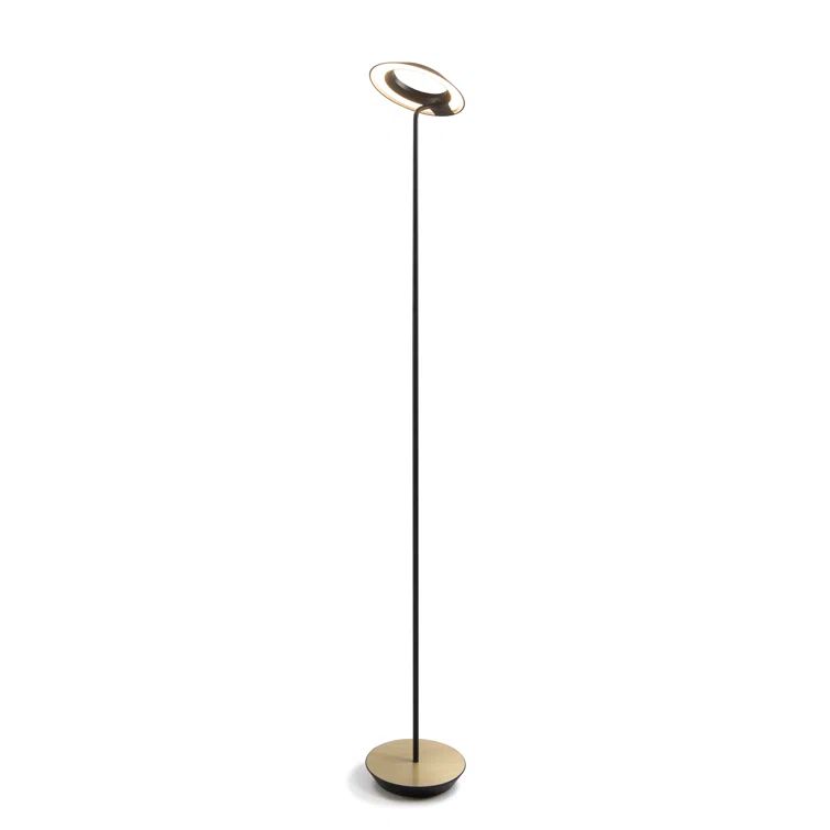 Matte Black and Brushed Brass Minimalist LED Floor Lamp