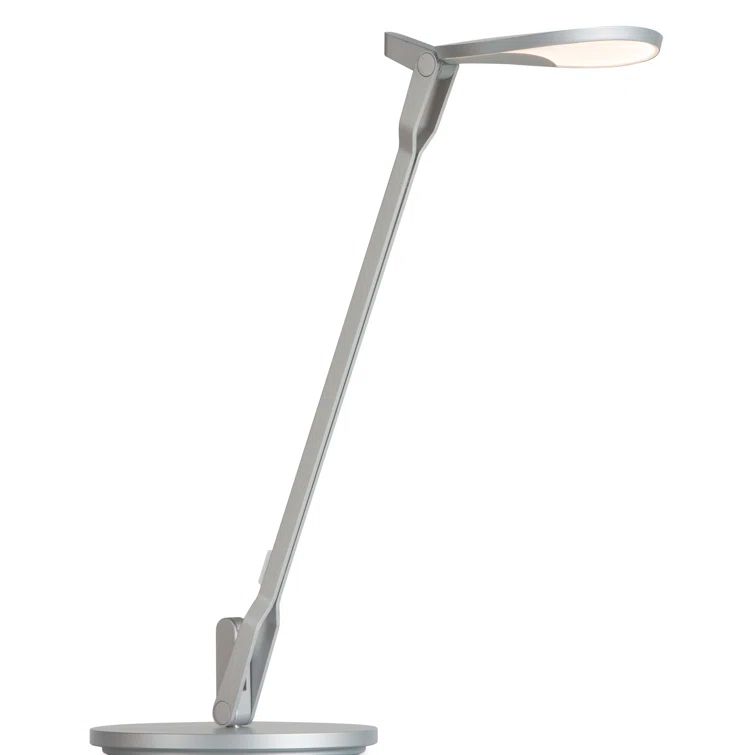 Sleek Silver LED Clip-On Desk Lamp with Touch Control and USB