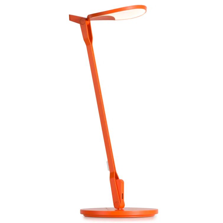 Adjustable Matte Orange LED Clip-on Desk Lamp with USB
