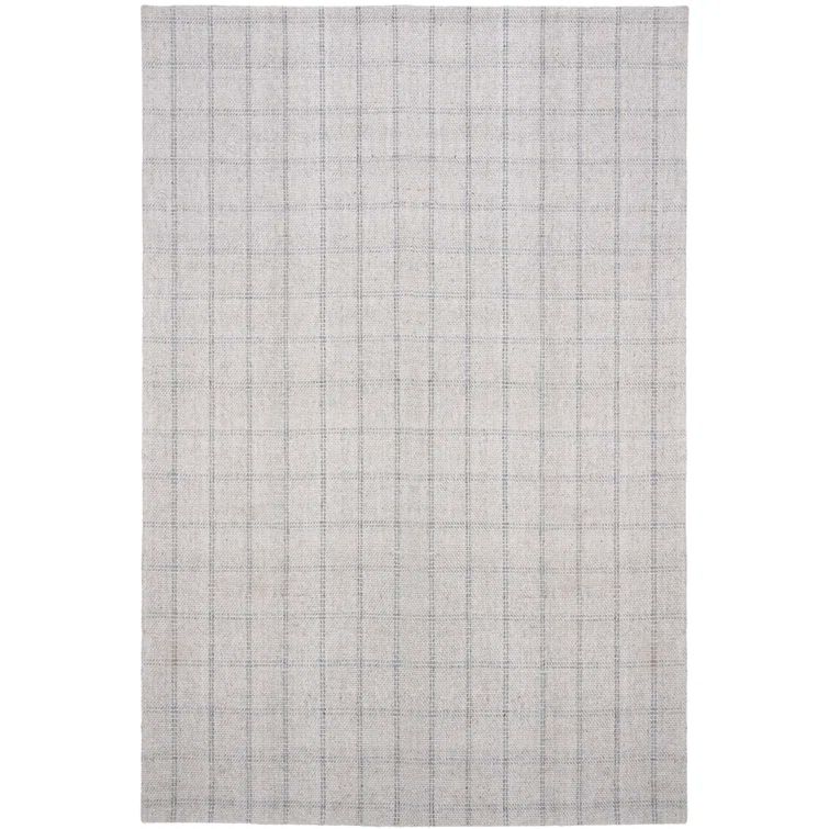 Silver Hand-Knotted Wool and Viscose 6' x 9' Rug