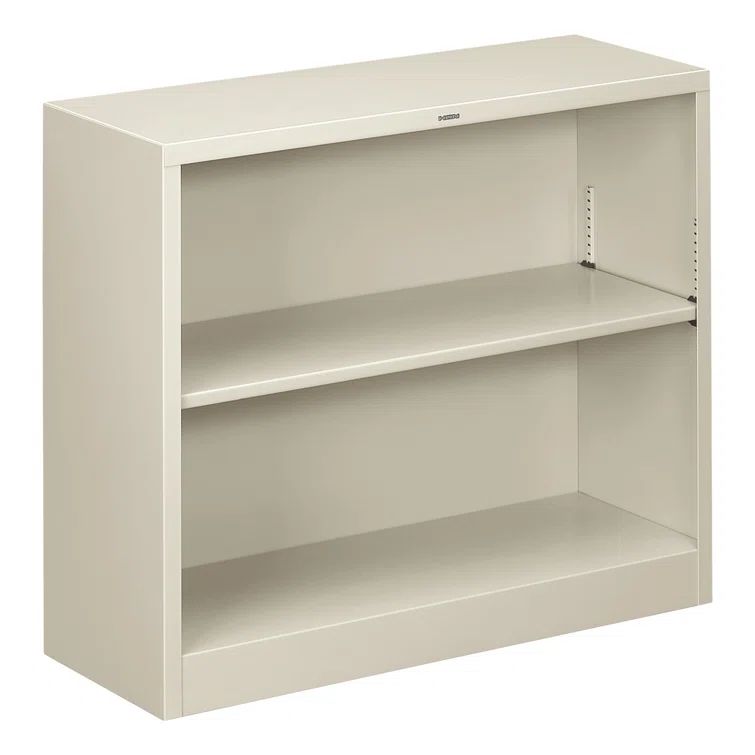 Light Gray Adjustable Steel 2-Shelf Bookcase