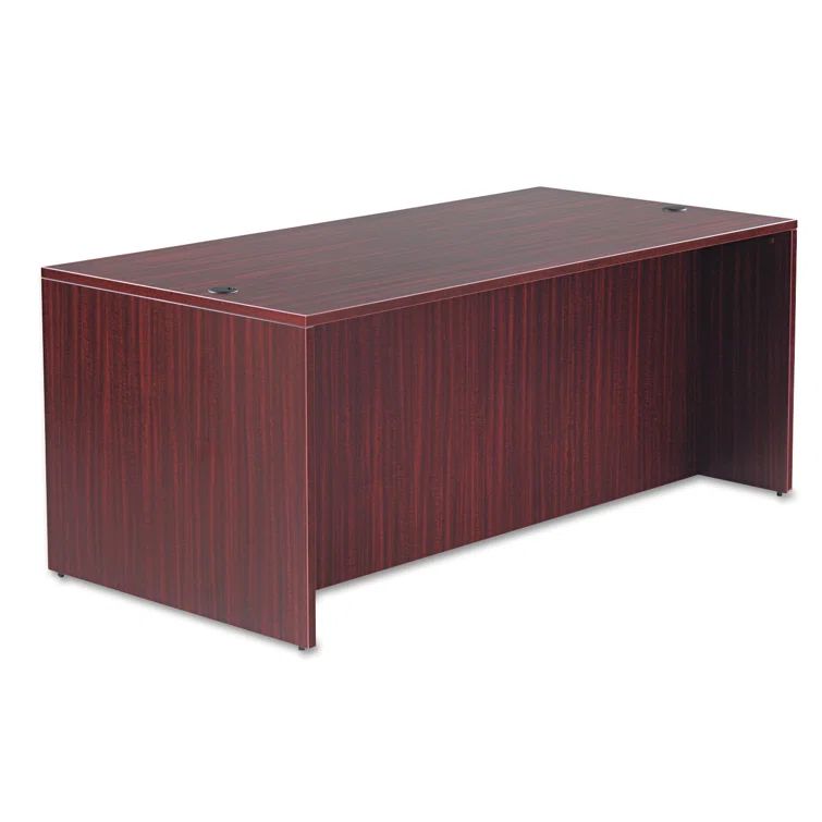 Valencia Mahogany 72" Desk Shell with Drawer and Filing Cabinet