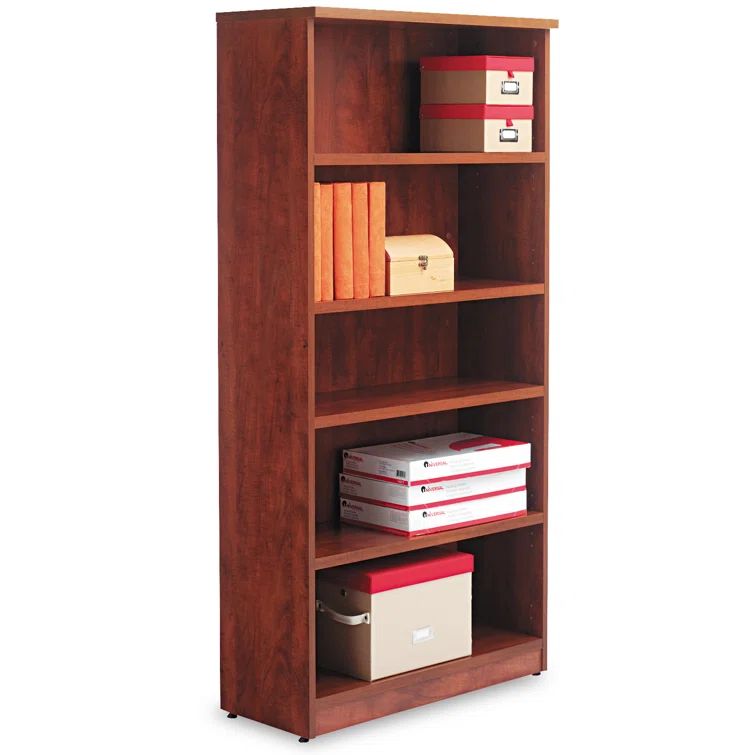 Espresso Woodgrain Laminate Adjustable 3-Shelf Bookcase