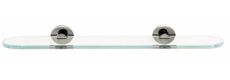 Alno 18" Contemporary Glass Shelf in Satin Nickel