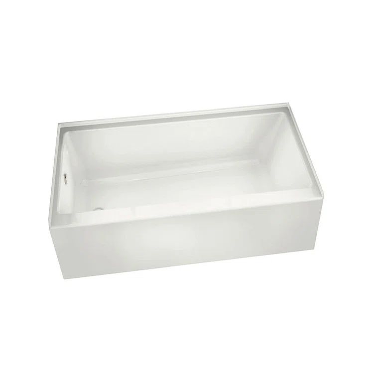 Rubix 60'' White Acrylic Alcove Soaking Bathtub