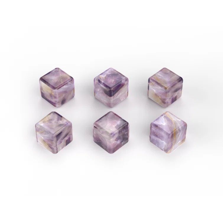 Amethyst Gemstone Whisky Cooling Cubes Set of 6