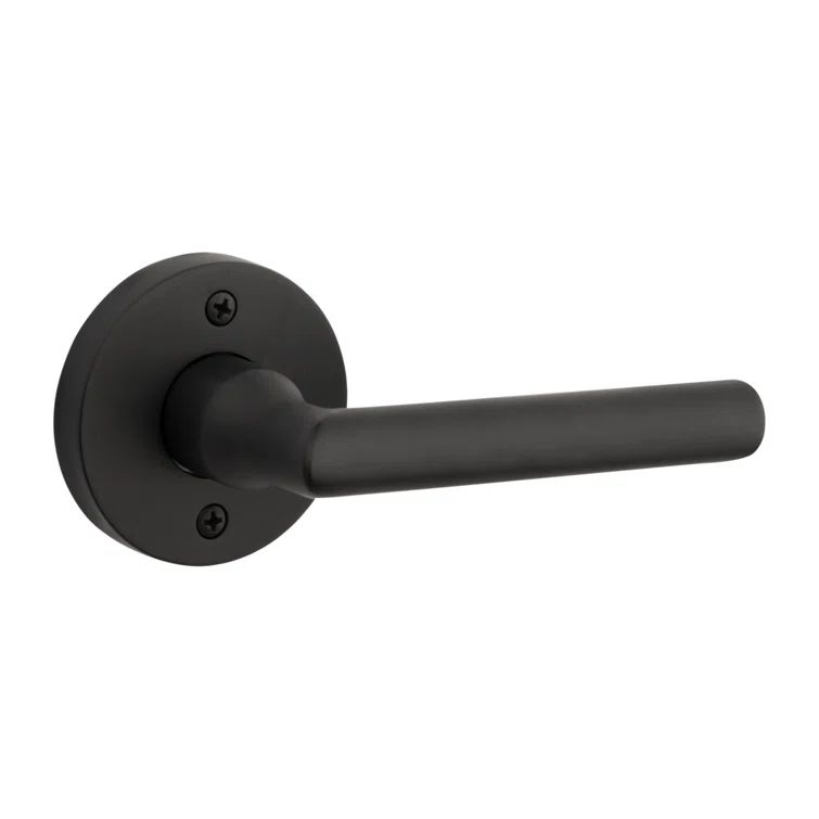 Satin Black Solid Brass Contemporary Round Lever Handle