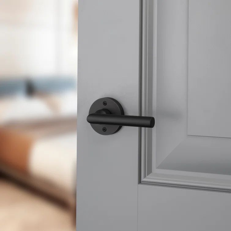Satin Black Brass Contemporary Privacy Tube Lever