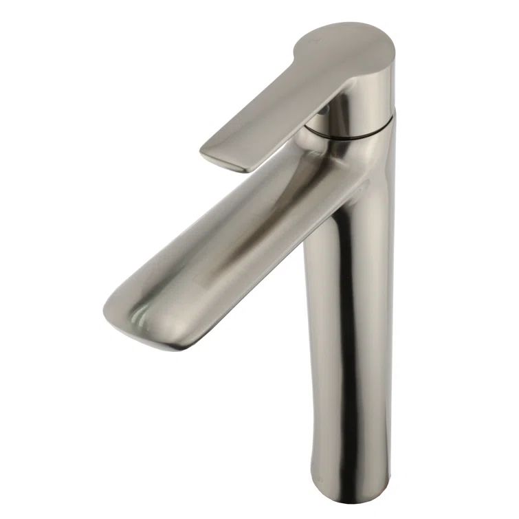 Satin Nickel Single Handle Vessel Sink Faucet