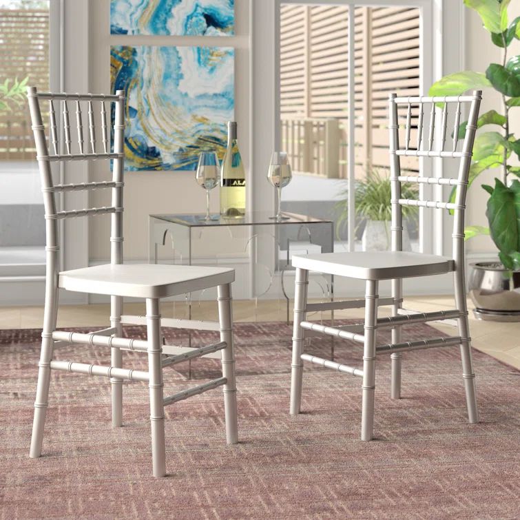 Elegant Silver Resin Chiavari Event Chair