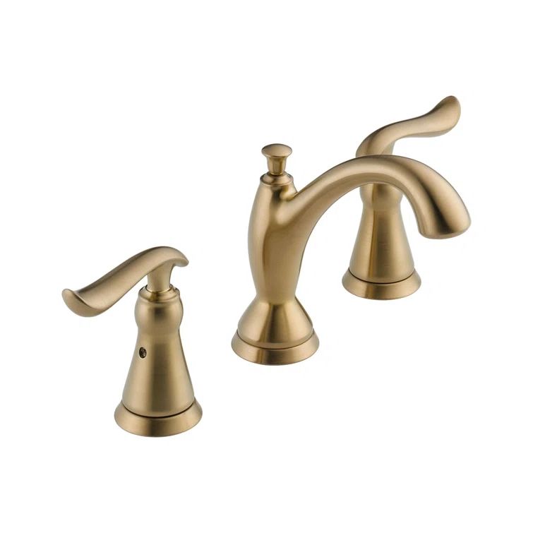 Champagne Bronze Widespread Bathroom Faucet with Metal Handles