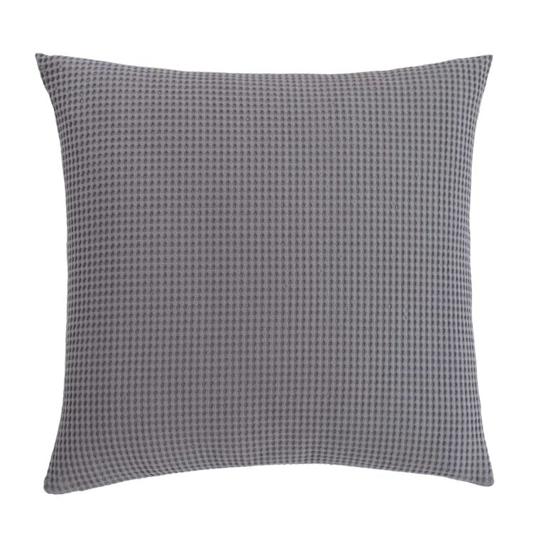 Grey Cotton Euro Matelassé Sham with Zipper Closure