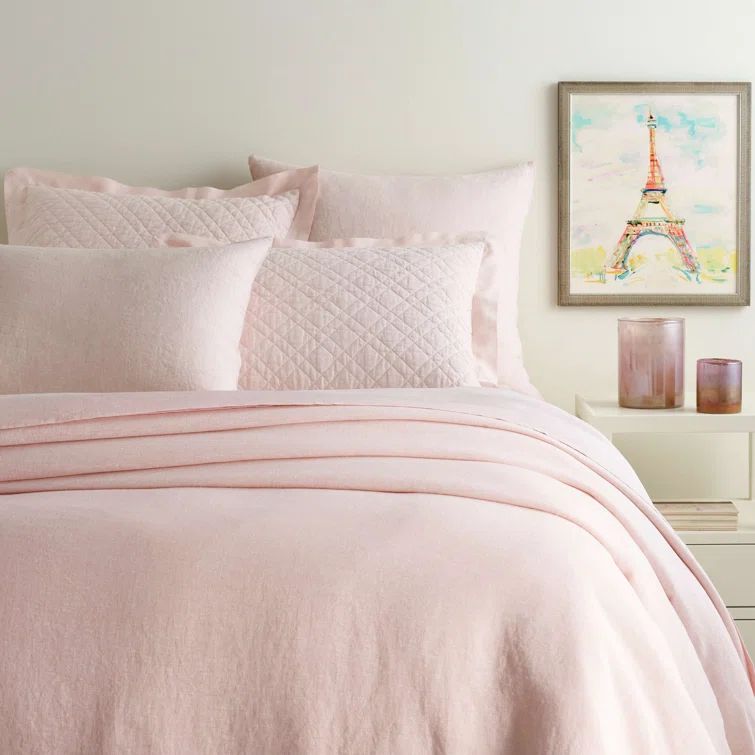 Slipper Pink Full/Queen Linen Duvet Cover