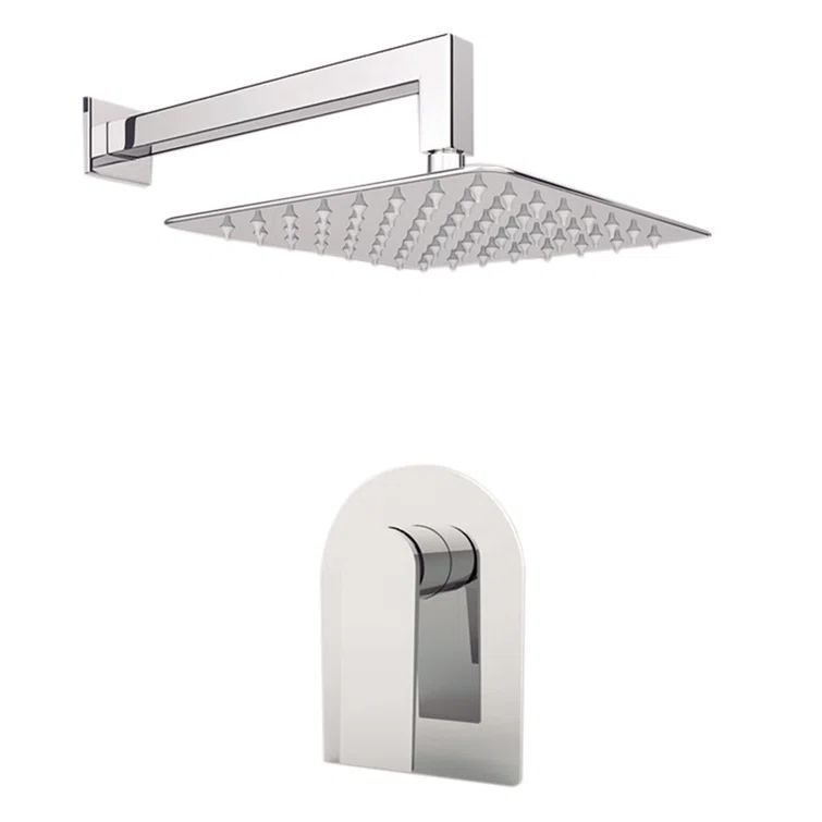 Chrome Wall Mounted Contemporary Shower Faucet Set