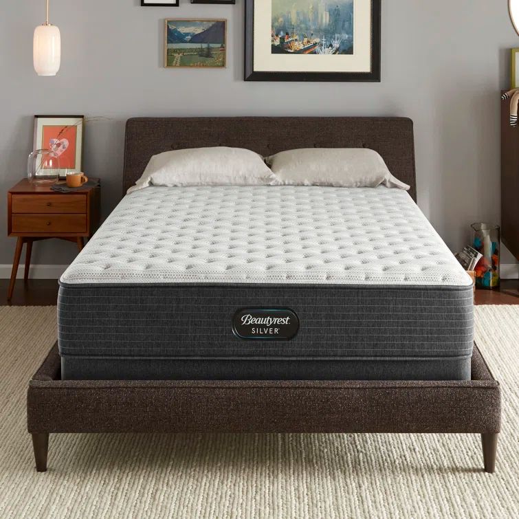 Full Gray Innerspring Mattress with Boxspring Set