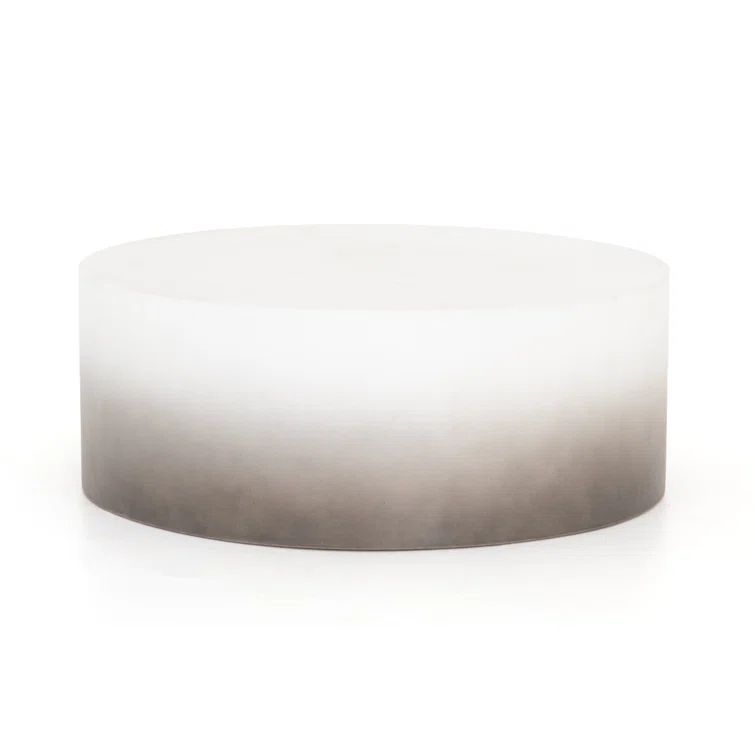 Slate Gray Ombre Round Metal Outdoor Coffee Table