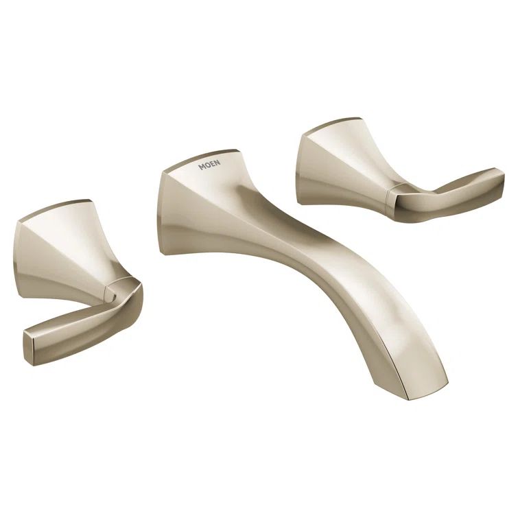 Polished Nickel Modern Wall Mounted Bathroom Faucet
