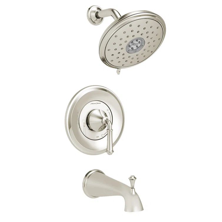 Polished Nickel Wall Mounted Shower Trim Kit with Lever Handle