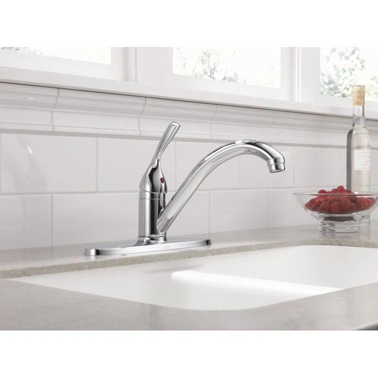 Classic Chrome Single Handle Low Arc Kitchen Faucet
