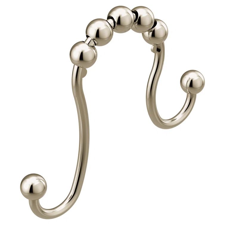Polished Nickel Smooth-Rolling Shower Curtain Rings, Pack of 12