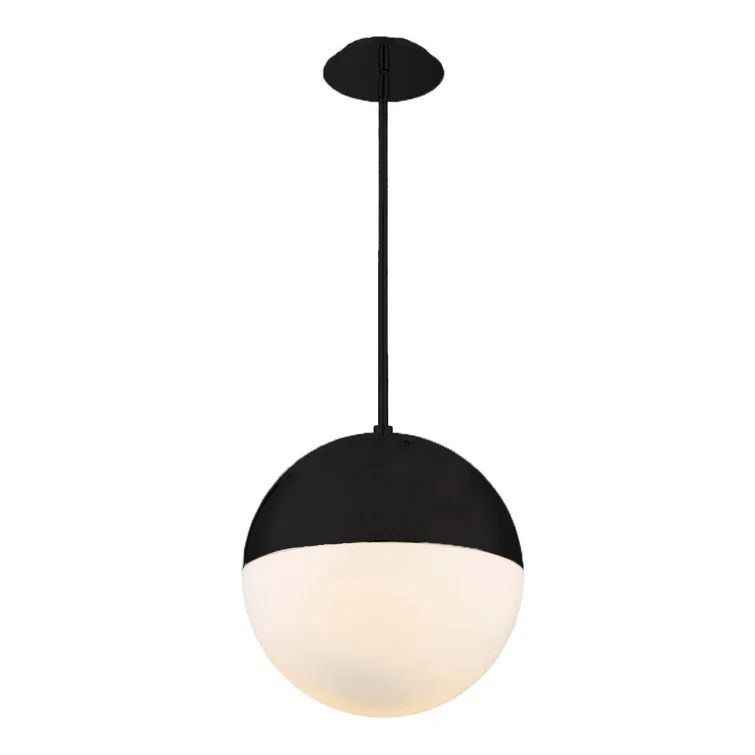 Modern Forms Sleek Black Globe LED Pendant with Adjustable Height