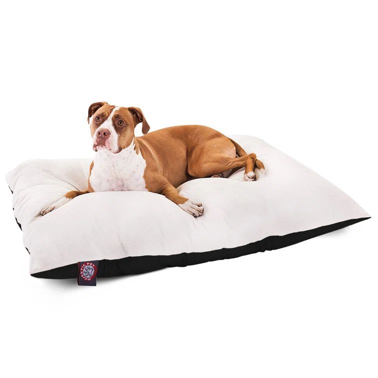 Luxurious Small Black and White Faux Sheepskin Pet Bed