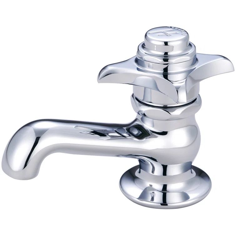 Polished Chrome Single-Hole Cross Handle Bathroom Faucet