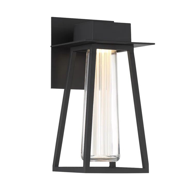 Black Aluminum LED Outdoor Wall Sconce with Clear Glass