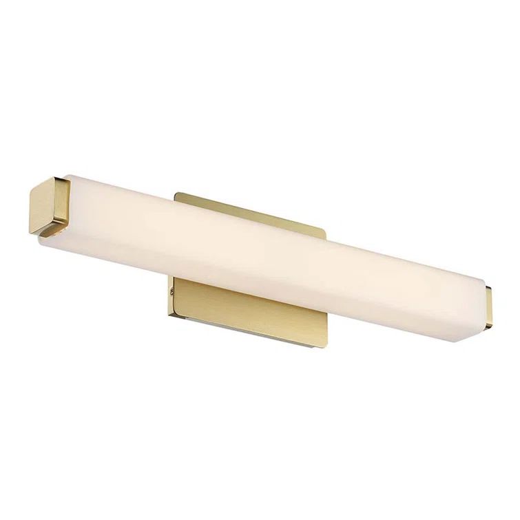 Vogue Transitional Brushed Brass LED Vanity Wall Light with Opal Glass