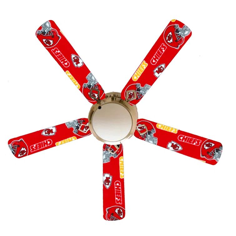 52'' White Ceiling Fan with Kansas City Chiefs Blades and Light Kit