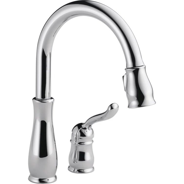 Chrome Pull-Down Kitchen Faucet with Spray and Deck Mount